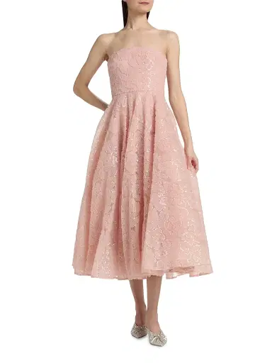 Theia Women's Selina Strapless Cocktail Dress - Powder Blush | Thumbnail 3