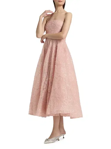 Theia Women's Selina Strapless Cocktail Dress - Powder Blush | Thumbnail 4