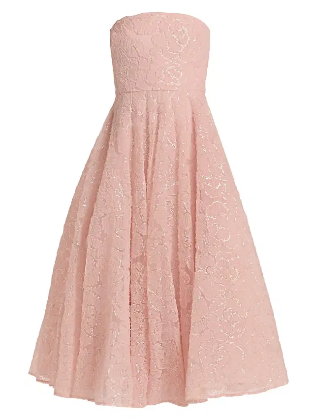 Theia Women's Selina Strapless Cocktail Dress - Powder Blush