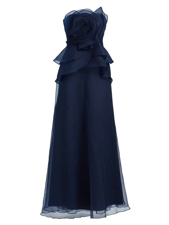 Theia Women's Gilda Strapless Draped Rose Gown - Nautical Navy