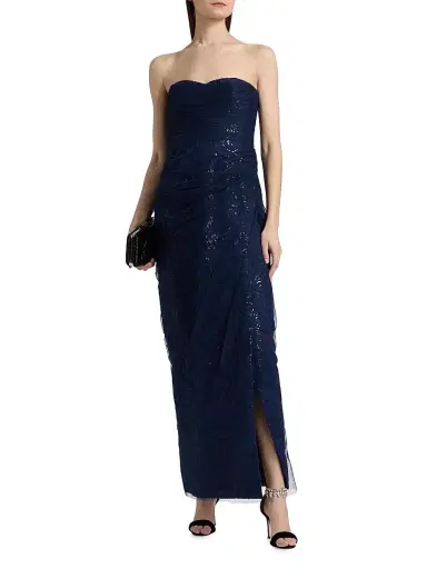 THEIA Women's Mal Beaded Lace Strapless Gown | Thumbnail 3