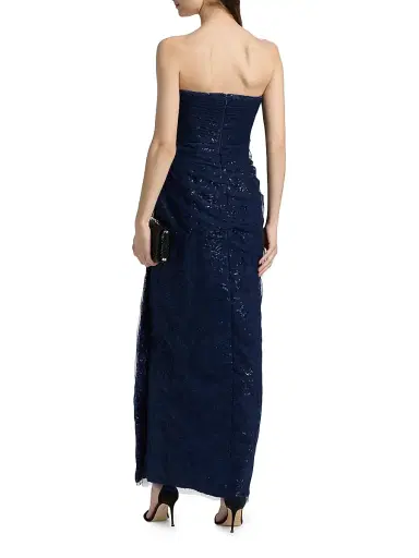 THEIA Women's Mal Beaded Lace Strapless Gown | Thumbnail 5