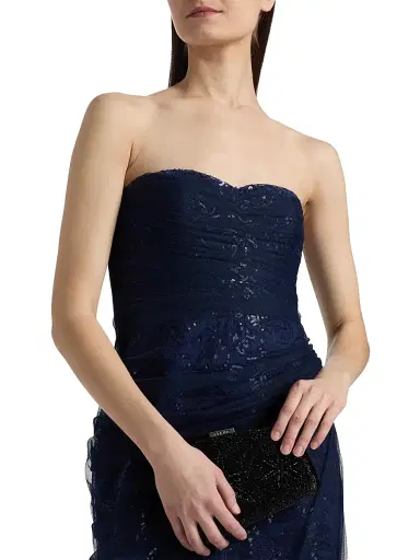 THEIA Women's Mal Beaded Lace Strapless Gown | Thumbnail 6