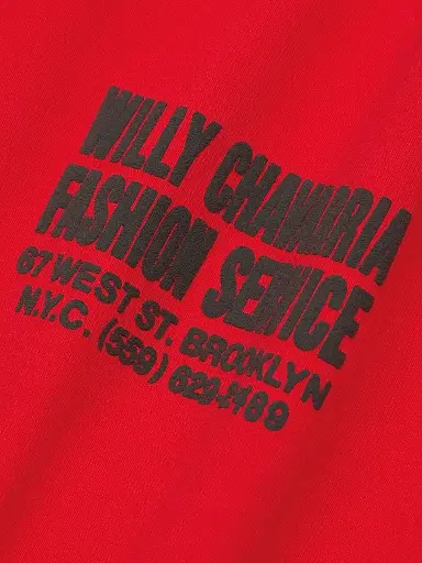 Willy Chavarria Men's Fashion Service Crewneck T-Shirt - Red Hot - Size Small | Thumbnail 7 Willy Chavarria Men's Fashion Service Crewneck T-Shirt - Red Hot - Size Small | Thumbnail 7