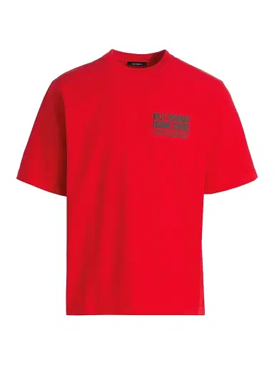 Willy Chavarria Men's Fashion Service Crewneck T-Shirt - Red Hot - Size Small | Thumbnail 1 Willy Chavarria Men's Fashion Service Crewneck T-Shirt - Red Hot - Size Small | Thumbnail 1