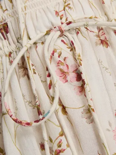 DÔEN Women's Emmaretta Floral-Print Midi-Dress - Blanc Prarie Rose - Size XS | Thumbnail 7