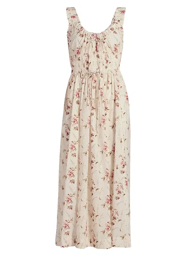 Women's Emmaretta Floral-Print Midi-Dress - Blanc Prarie Rose