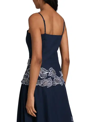 Toccin Women's Eve Floral Cotton Tank - Deep Indigo | Thumbnail 5