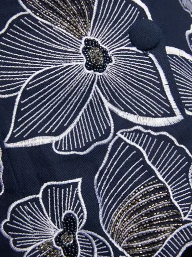 Toccin Women's Eve Floral Cotton Tank - Deep Indigo | Thumbnail 7
