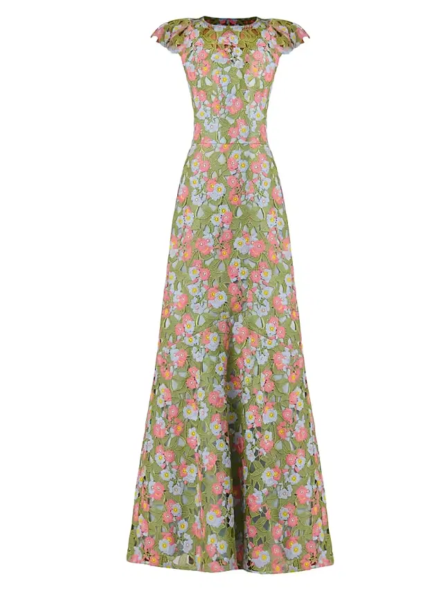 Shoshanna Women's Raven Floral Guipure A-Line Gown - Garden Multi