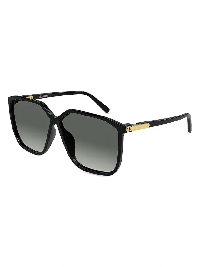 Valentino Garavani Women's Vilouette 59MM Geometric Sunglasses - Black