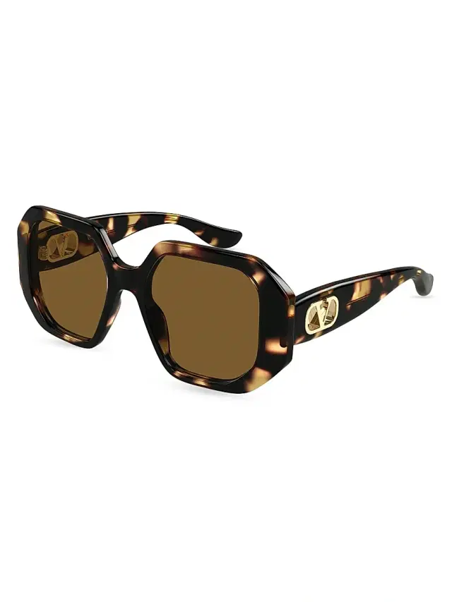 Valentino Garavani Women's Vain Bold 55MM Geometric Sunglasses - Brown