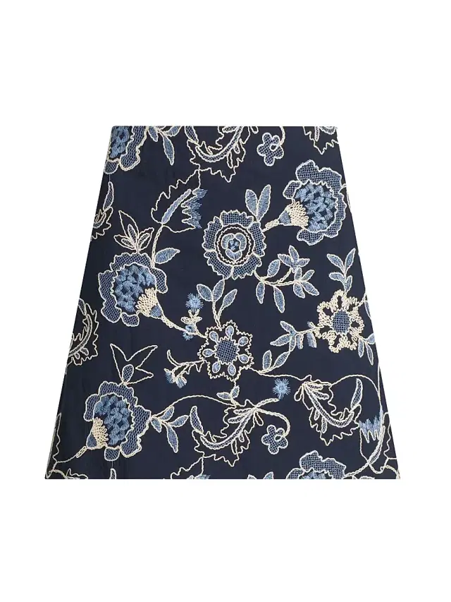 Tanya Taylor Women's Ari Embroidered Cotton Mini Skirt - Maritime Blue Multi