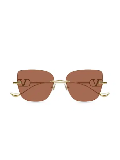 Valentino Garavani Women's Bejewelled 54MM Cat-Eye Sunglasses - Gold Brown | Thumbnail 2