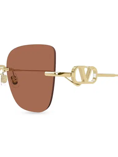Valentino Garavani Women's Bejewelled 54MM Cat-Eye Sunglasses - Gold Brown | Thumbnail 3