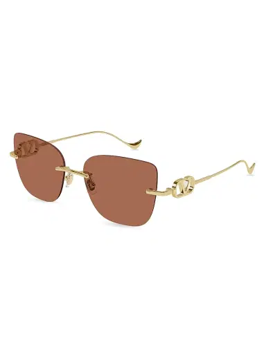 Valentino Garavani Women's Bejewelled 54MM Cat-Eye Sunglasses - Gold Brown | Thumbnail 1
