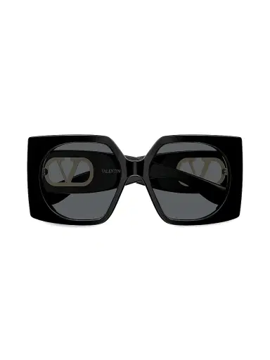 Valentino Garavani Women's Vain Bold 55MM Square Sunglasses - Black | Thumbnail 2