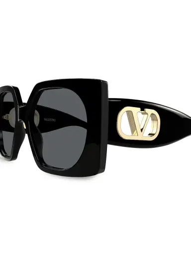 Valentino Garavani Women's Vain Bold 55MM Square Sunglasses - Black | Thumbnail 3