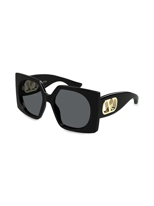 Valentino Garavani Women's Vain Bold 55MM Square Sunglasses - Black