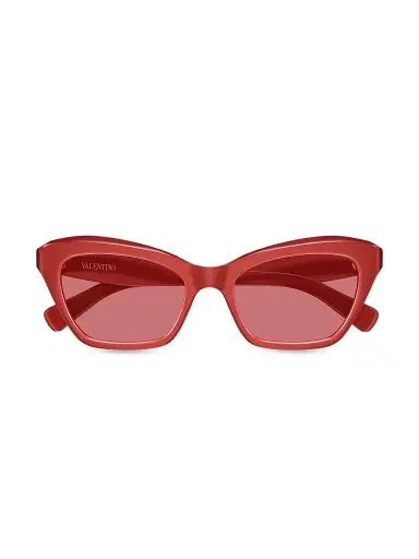 Valentino Garavani Women's Dauphin 52MM Cat-Eye Sunglasses - Red | Thumbnail 2