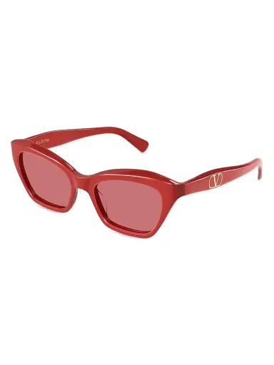 Valentino Garavani Women's Dauphin 52MM Cat-Eye Sunglasses - Red | Thumbnail 1