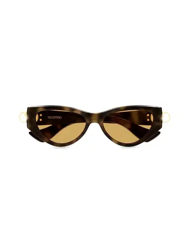 Valentino Garavani Women's Vain Light 54MM Cat-Eye Sunglasses - Brown | Thumbnail 2