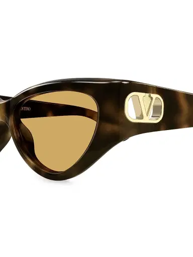 Valentino Garavani Women's Vain Light 54MM Cat-Eye Sunglasses - Brown | Thumbnail 3