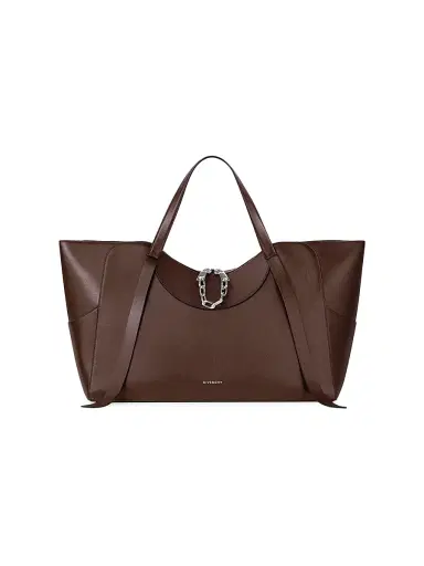 Givenchy Women's The Snatch Large Tote Bag in Grained Leather - Dark Brown | Thumbnail 1