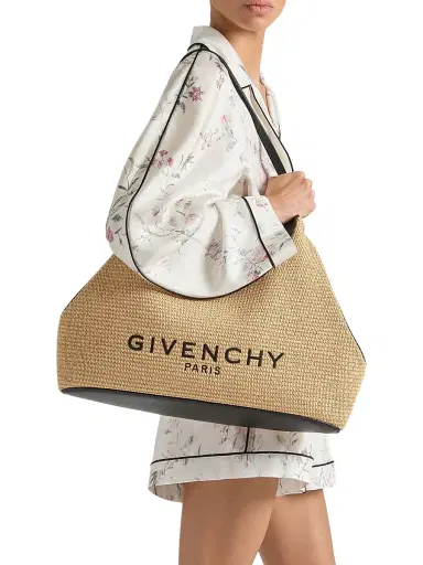Givenchy Women's Medium Facet Tote Bag in Raffia | Thumbnail 2