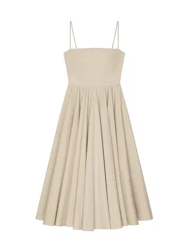 Givenchy Women's Sliced Long Dress in Poplin - Beige - Size 12 | Thumbnail 1 Givenchy Women's Sliced Long Dress in Poplin - Beige - Size 12 | Thumbnail 1