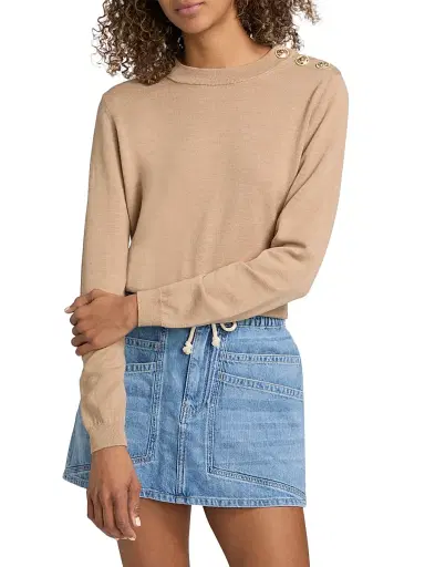 Ba&sh Women's Byleil Wool Button-Shoulder Sweater | Thumbnail 3 Ba&sh Women's Byleil Wool Button-Shoulder Sweater | Thumbnail 3