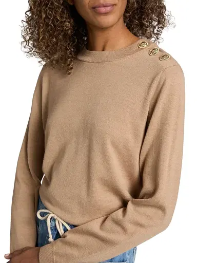 Ba&sh Women's Byleil Wool Button-Shoulder Sweater | Thumbnail 6 Ba&sh Women's Byleil Wool Button-Shoulder Sweater | Thumbnail 6