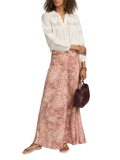 Ba&sh Women's Nami Lace Insert Cotton Blouse - Ecru - Size Large | Thumbnail 2 Ba&sh Women's Nami Lace Insert Cotton Blouse - Ecru - Size Large | Thumbnail 2