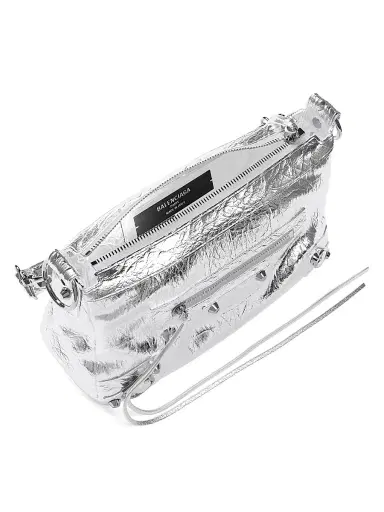Balenciaga Women's Le City Moto Mini Shoulder Bag - Silver | Thumbnail 4
