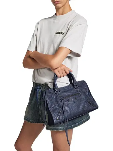 Balenciaga Women's Le City Small Top Handle Bag - Dark Maree | Thumbnail 3 Balenciaga Women's Le City Small Top Handle Bag - Dark Maree | Thumbnail 3