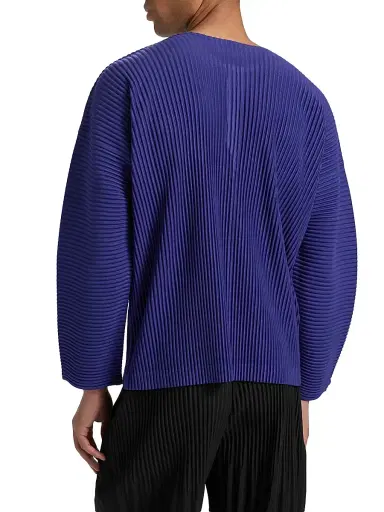 Homme Plissé Issey Miyake Men's Monthly Colors: February Henley Top - Blue - Size XL | Thumbnail 5