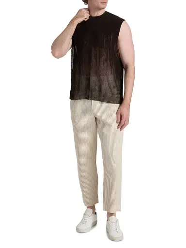 Homme Plissé Issey Miyake Men's Brush Close-Up Knit Sweater Vest | Thumbnail 2