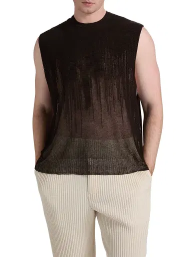 Homme Plissé Issey Miyake Men's Brush Close-Up Knit Sweater Vest | Thumbnail 3