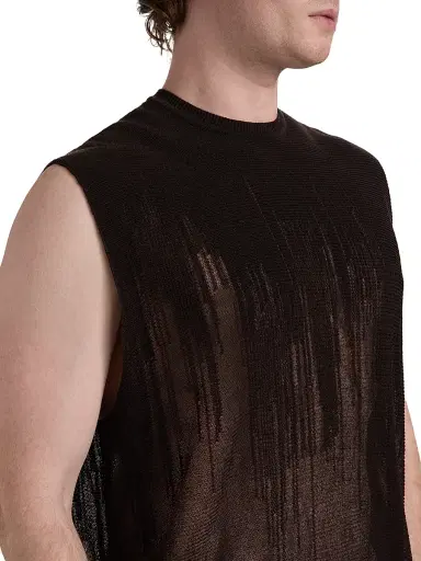 Homme Plissé Issey Miyake Men's Brush Close-Up Knit Sweater Vest | Thumbnail 6