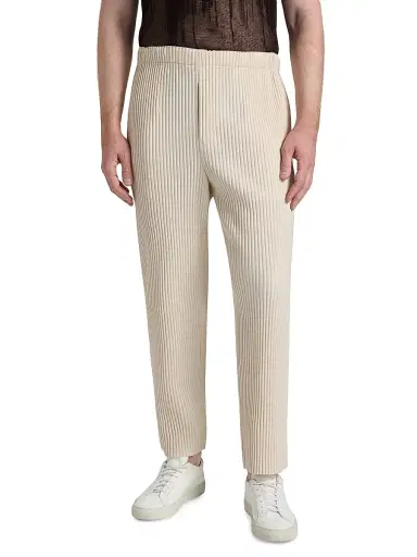 Homme Plissé Issey Miyake Men's Monthly Colors: April Trousers - Duomo Beige - Size Small | Thumbnail 3