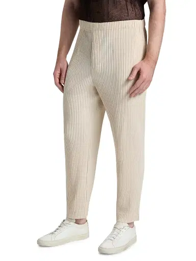 Homme Plissé Issey Miyake Men's Monthly Colors: April Trousers - Duomo Beige - Size Small | Thumbnail 4