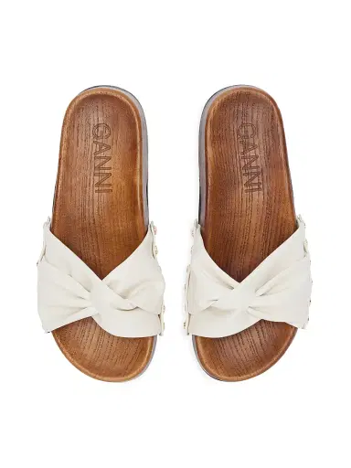 Ganni Women's Tia Fairy Knotted Stud Clogs | Thumbnail 3