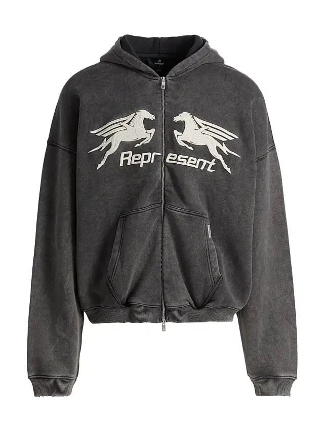 Men's Pegasus Cotton Zip-Front Hoodie - Vintage Grey