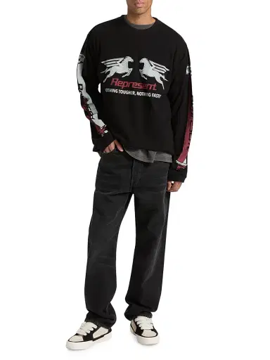 Represent Men's Mesh Pegasus Long-Sleeve T-Shirt - Jet Black - Size XXL | Thumbnail 2
