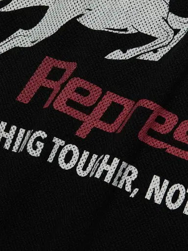 Represent Men's Mesh Pegasus Long-Sleeve T-Shirt - Jet Black - Size XXL | Thumbnail 7