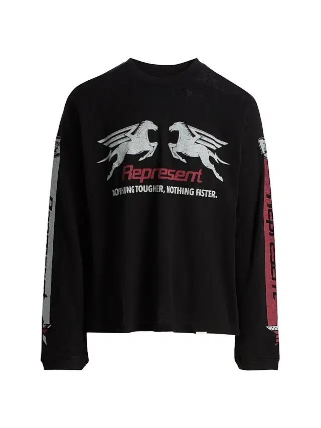 Men's Mesh Pegasus Long-Sleeve T-Shirt - Jet Black