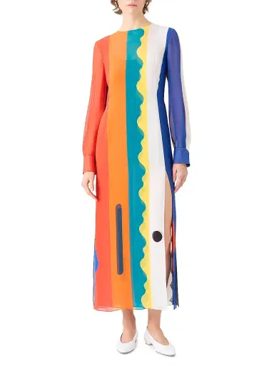 Akris Women's Abstract Silk Crepe Maxi Dress | Thumbnail 2 Akris Women's Abstract Silk Crepe Maxi Dress | Thumbnail 2
