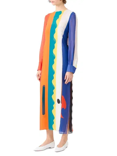 Akris Women's Abstract Silk Crepe Maxi Dress | Thumbnail 3 Akris Women's Abstract Silk Crepe Maxi Dress | Thumbnail 3