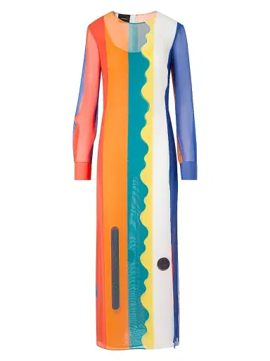 Akris Women's Abstract Silk Crepe Maxi Dress | Thumbnail 1 Akris Women's Abstract Silk Crepe Maxi Dress | Thumbnail 1