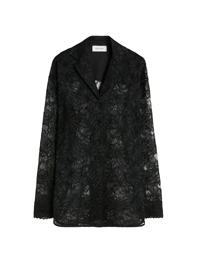 Women's Floral Lace Jacket - Black